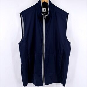 FootJoy Mens Golf Vest Large Navy Blue Full Zip Lightweight Windbreaker FJ